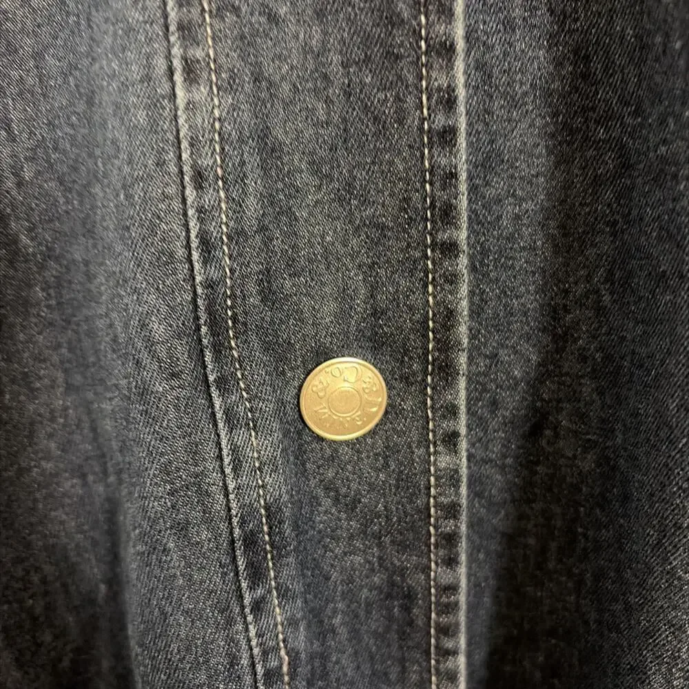 Vtg Denim& Co . Denim Chore Hooded Jacket Size 1x